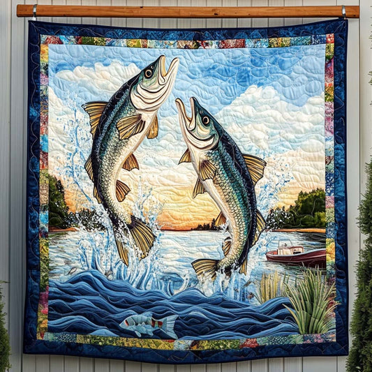 Jumping Fish Quilted Blanket NCU0NT968