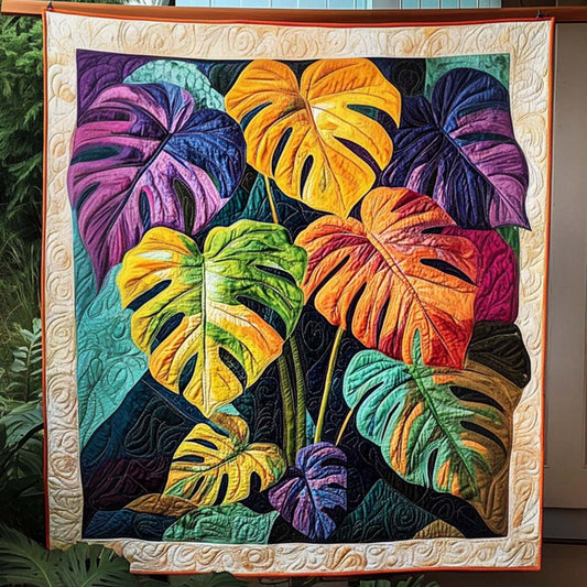 Jungle Leaf Palette Quilted Blanket NCU0NT1116