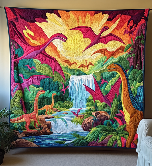 Jurassic Jungle Art Quilt Hanging NCU0DV823