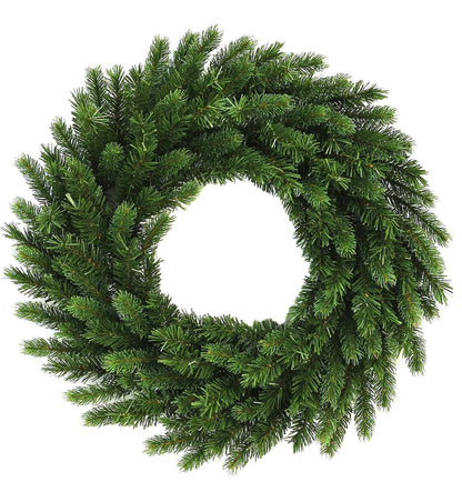 36" King Fraser Fir Wreath with Warm White LED Lights (Plug Operated)