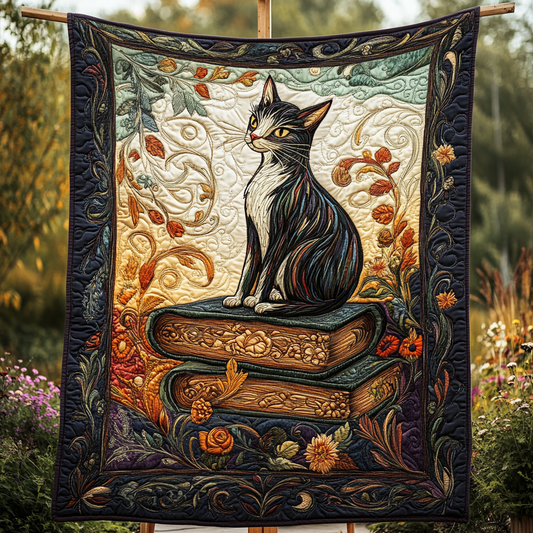 Kitty Book Nook Quilted Blanket NCU0DK1251