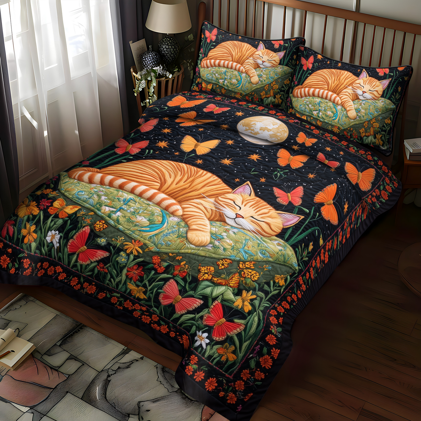 Kitty Dreams 3-Piece Quilted Bedding Set NCU0DK1621