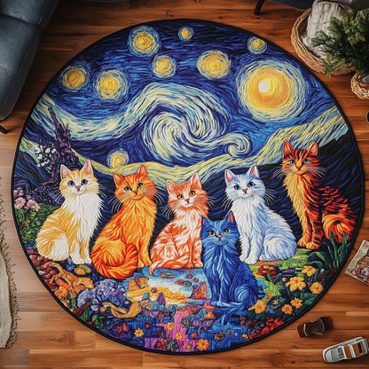 Kitty Nap Quilted Round Mat NCU0PD916