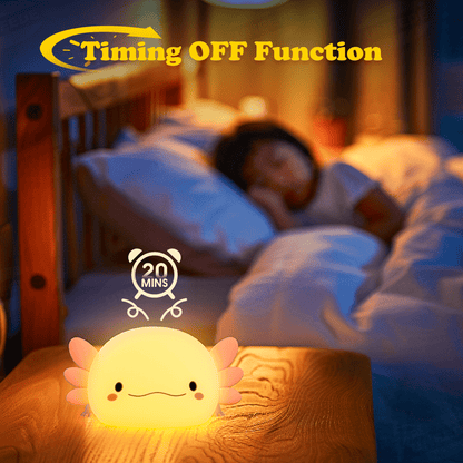 Axolotl Squishy Silicone LED Night Light - Perfect Gift for Kids and Girls