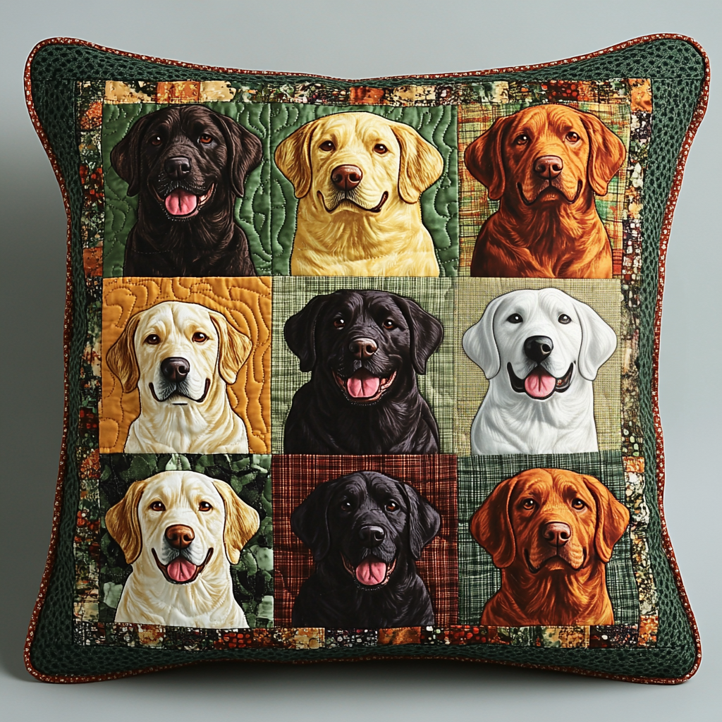 Labrador Holiday Charm Quilted Pillow Case NCU0DV2144