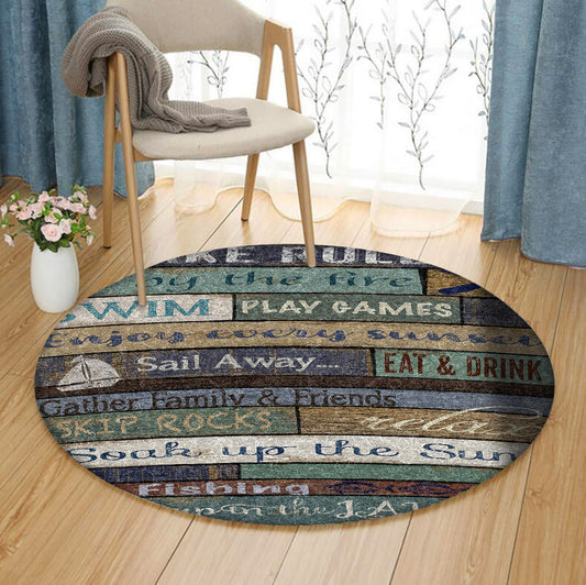 Lake Rules VD0611063RR Round Area Rug