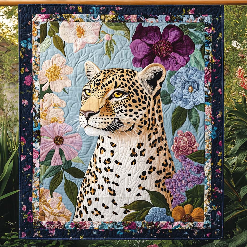 Leopard in Bloom Quilted Blanket NCU0NT1052