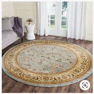 Light Blue CLA1610089RR Round Area Rug