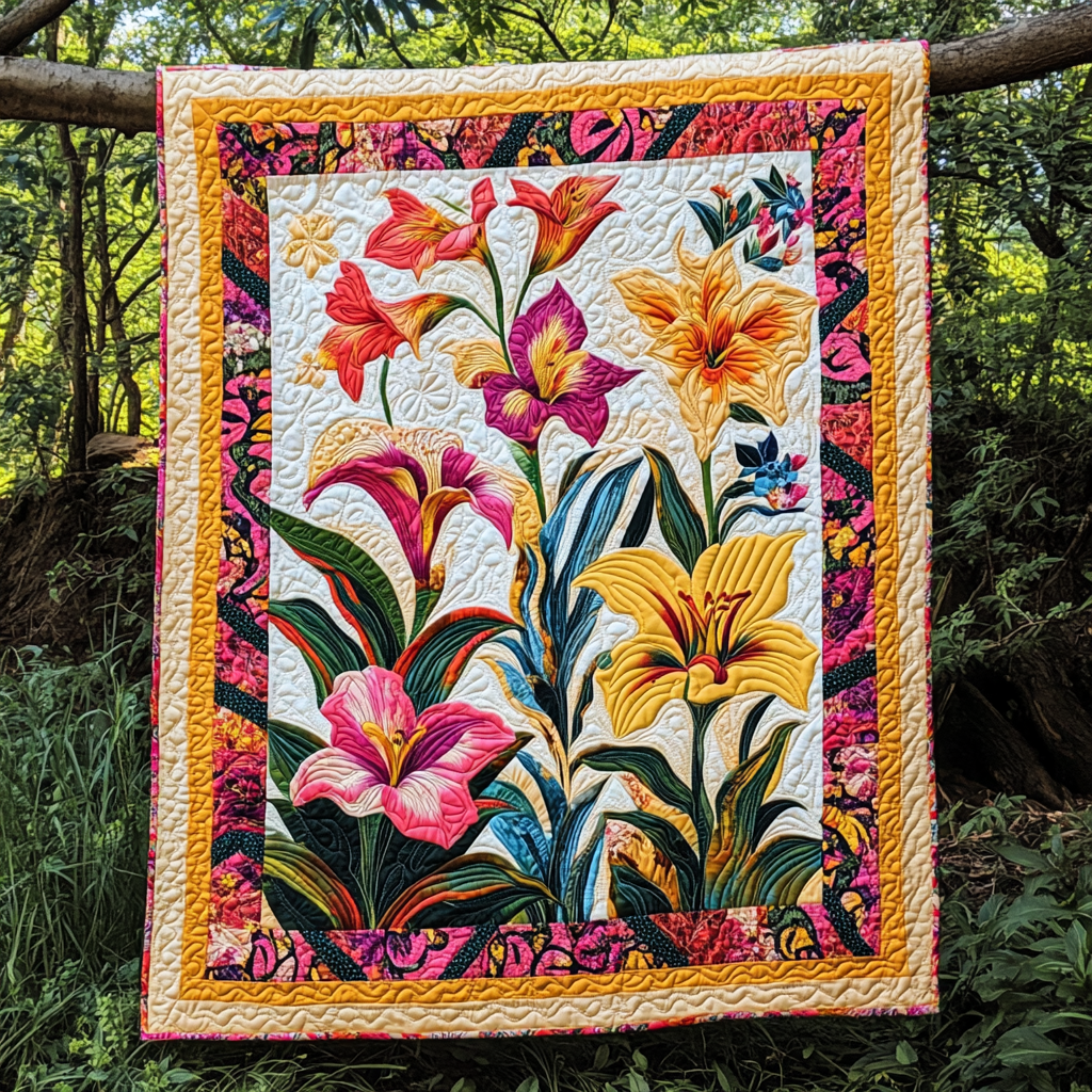 Lily Flower DAI05112457 Quilt Blanket