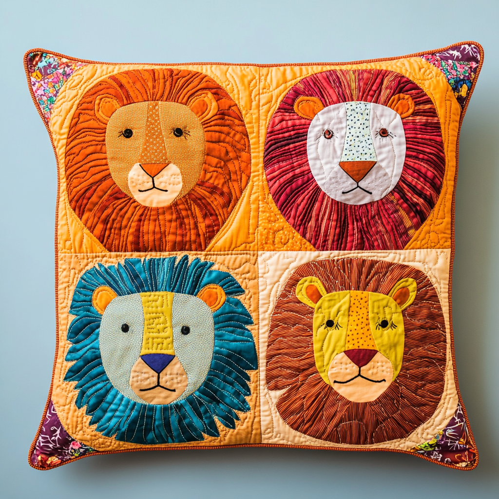 Lion DAI311024470 Quilted Pillow Case