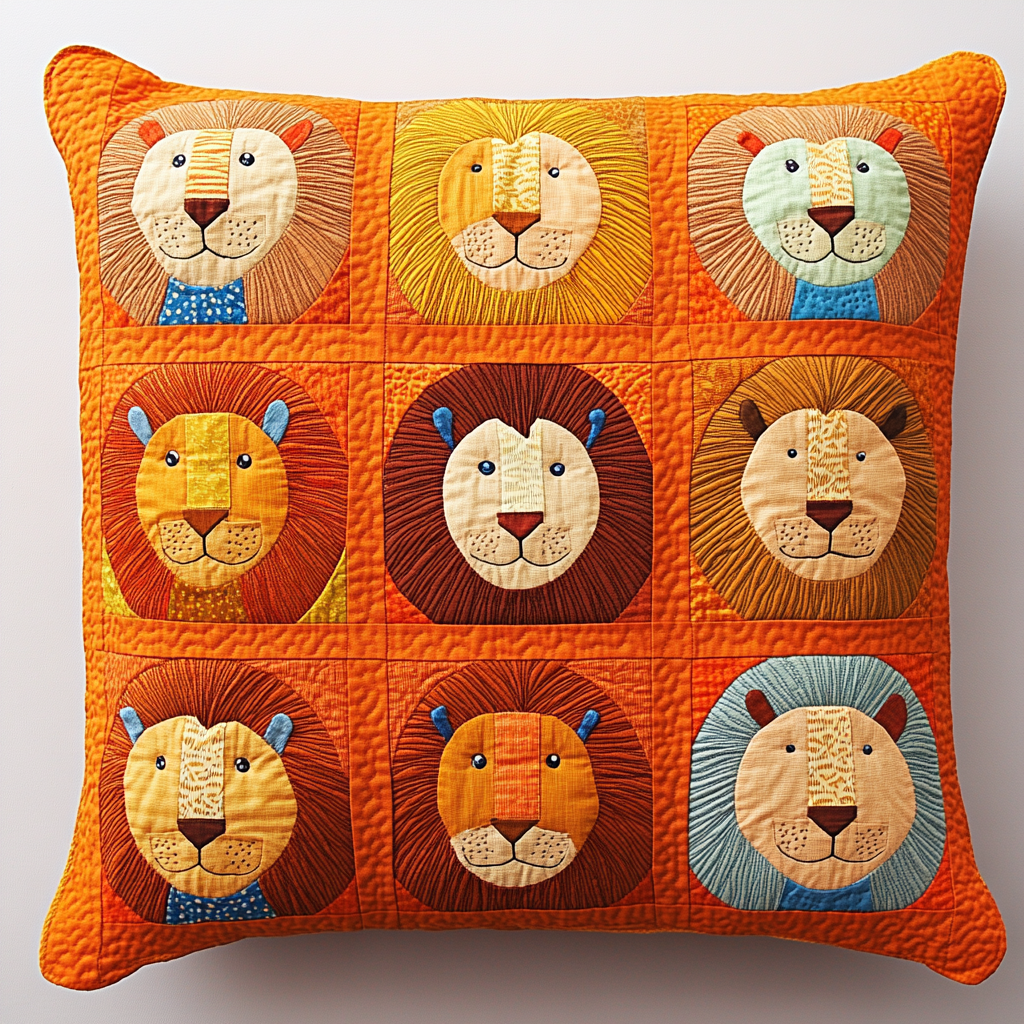 Lion DAI311024473 Quilted Pillow Case