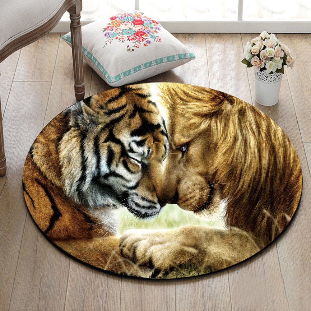 Lion And Tiger CLG1110124C Round Area Rug