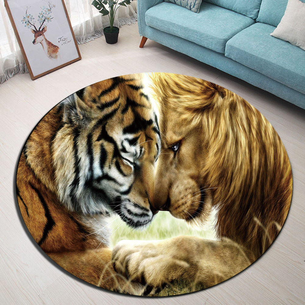 Lion Tiger CL03100051MDC Round Area Rug