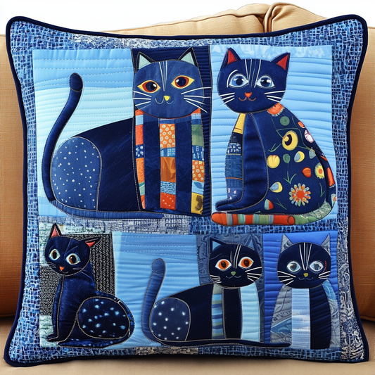 Literary Feline Quilted Pillow Case NCU0TL1077