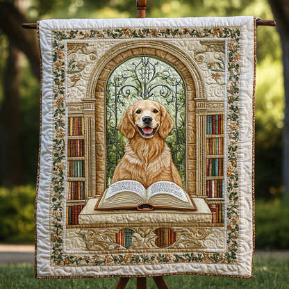 Literary Golden Quilted Blanket NCU0DK1546