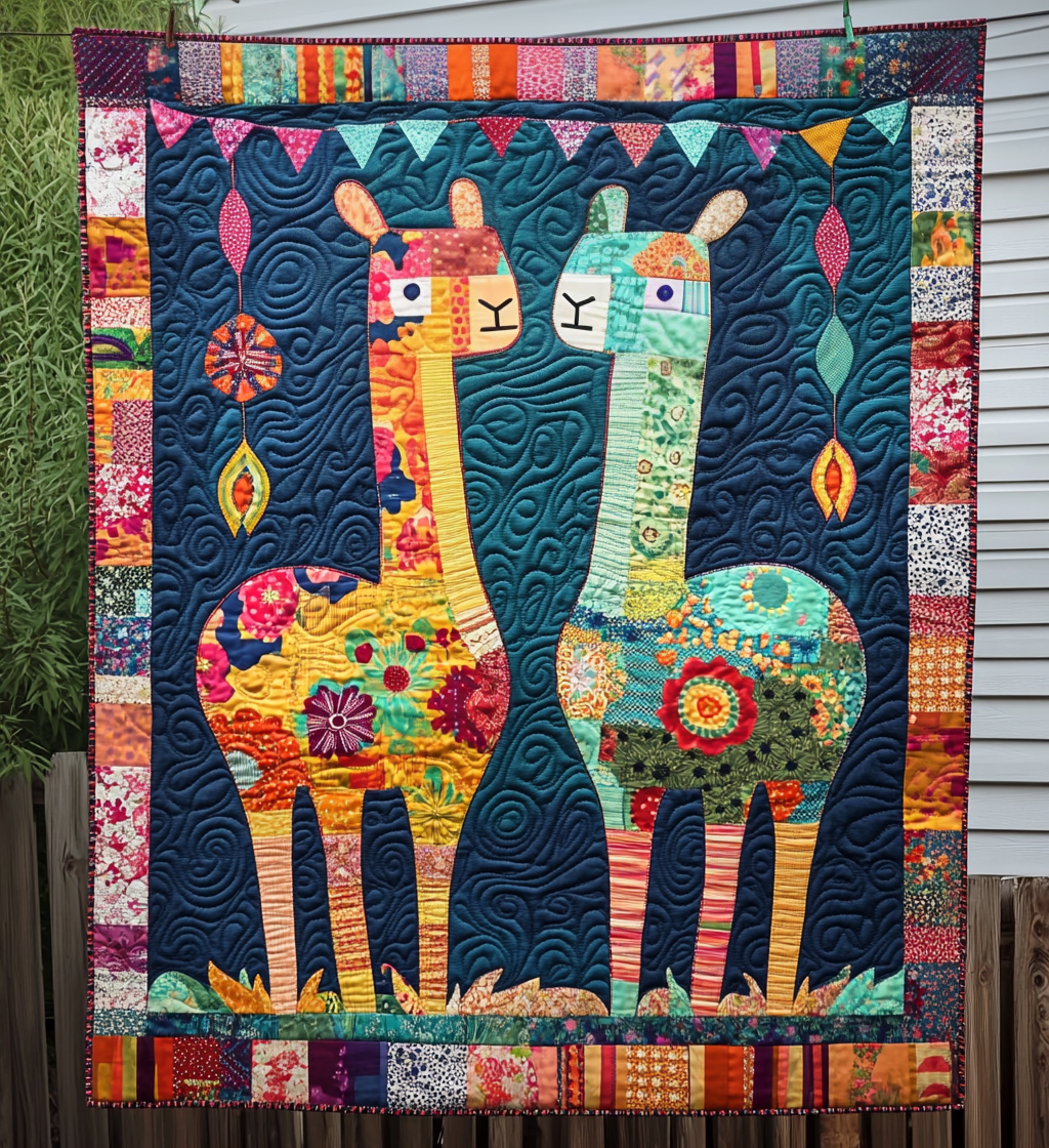 Llama Parade Quilted Blanket NCU0DV715