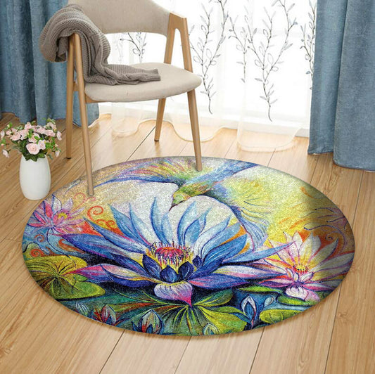 Lotus Hummingbird HM2811073TM Round Area Rug