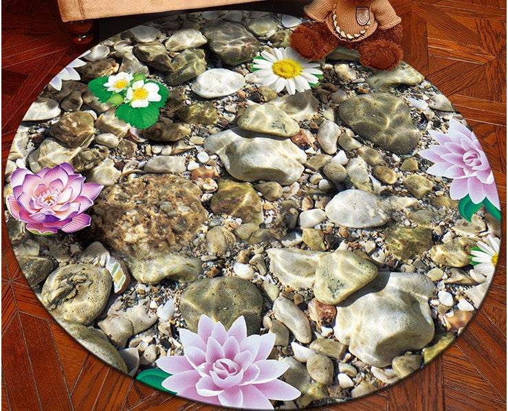 Lotus Stone CL300942MDC Round Area Rug