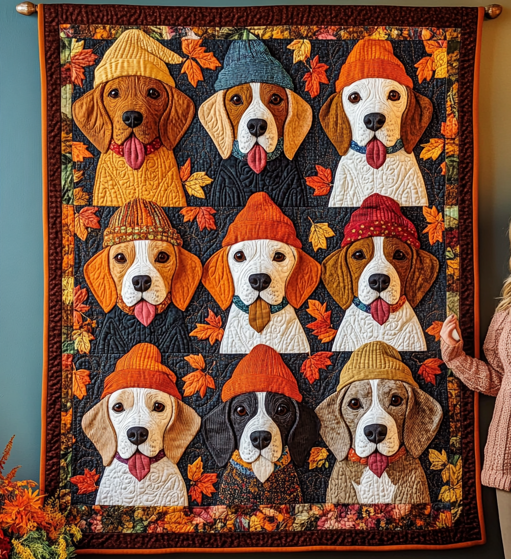 Lovable Beagles Quilted Blanket NCU0VL493