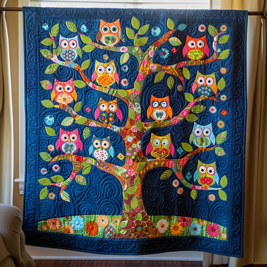 Lovable Owls Quilted Blanket NCU0VL146