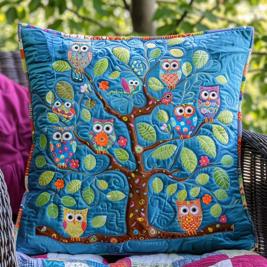 Lovable Owls Quilted Pillow Case NCU0VL158