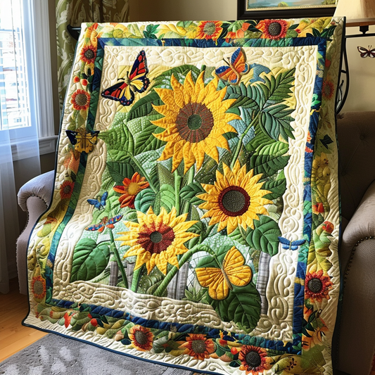 Lovable Sunflowers Quilted Blanket NCU0VL208