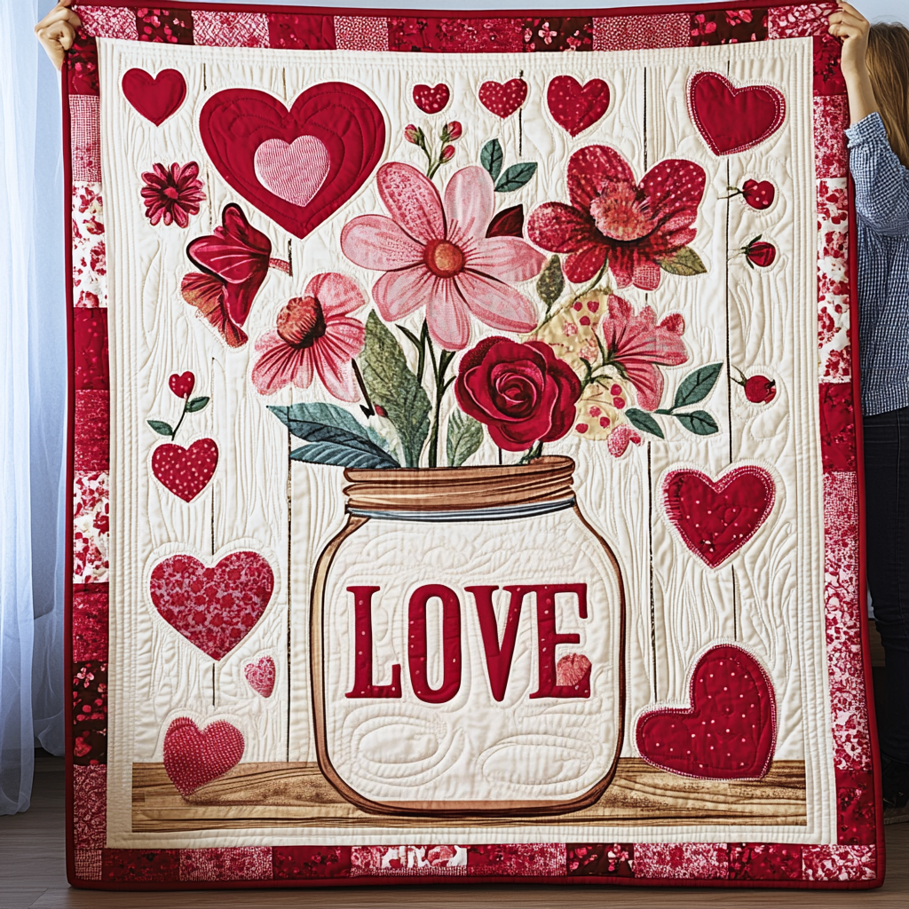 Love in Bloom Quilted Blanket NCU0TL2342