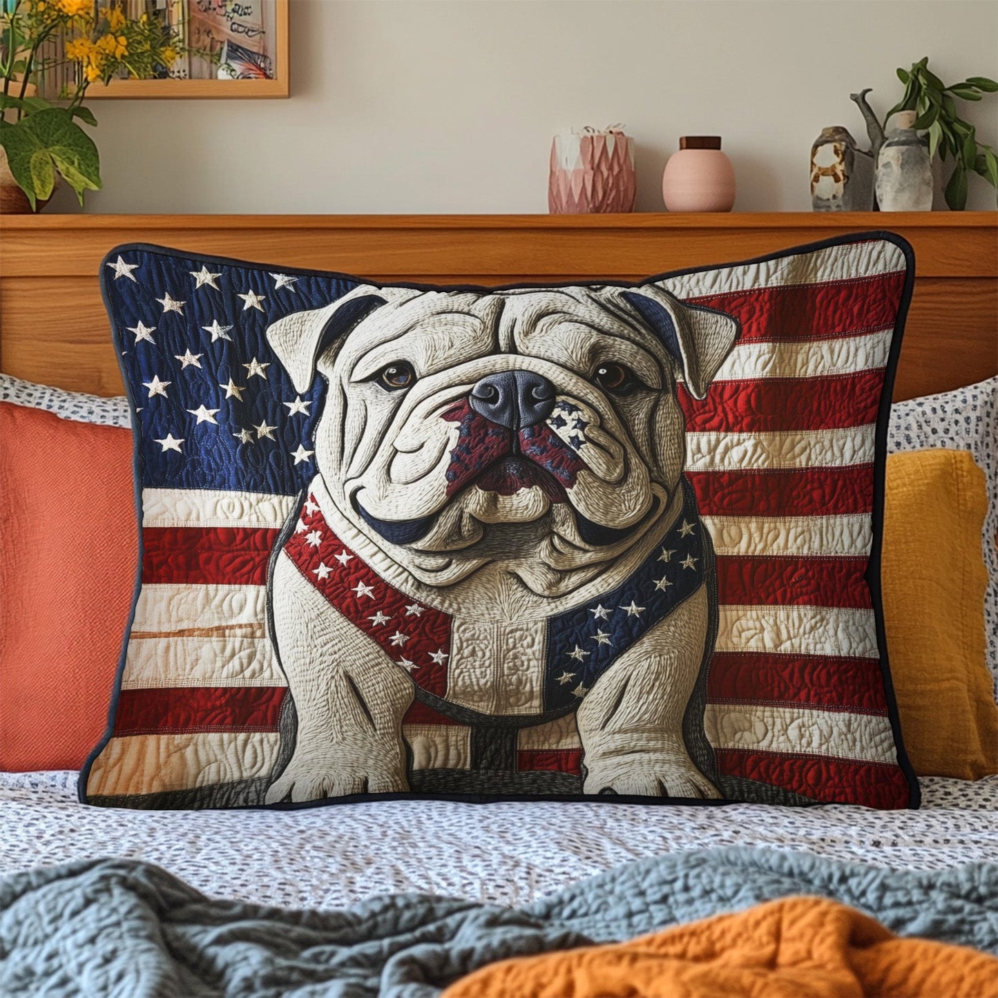 Loyal Bulldog Quilted Bedding Pillow Case NCU0PT3065