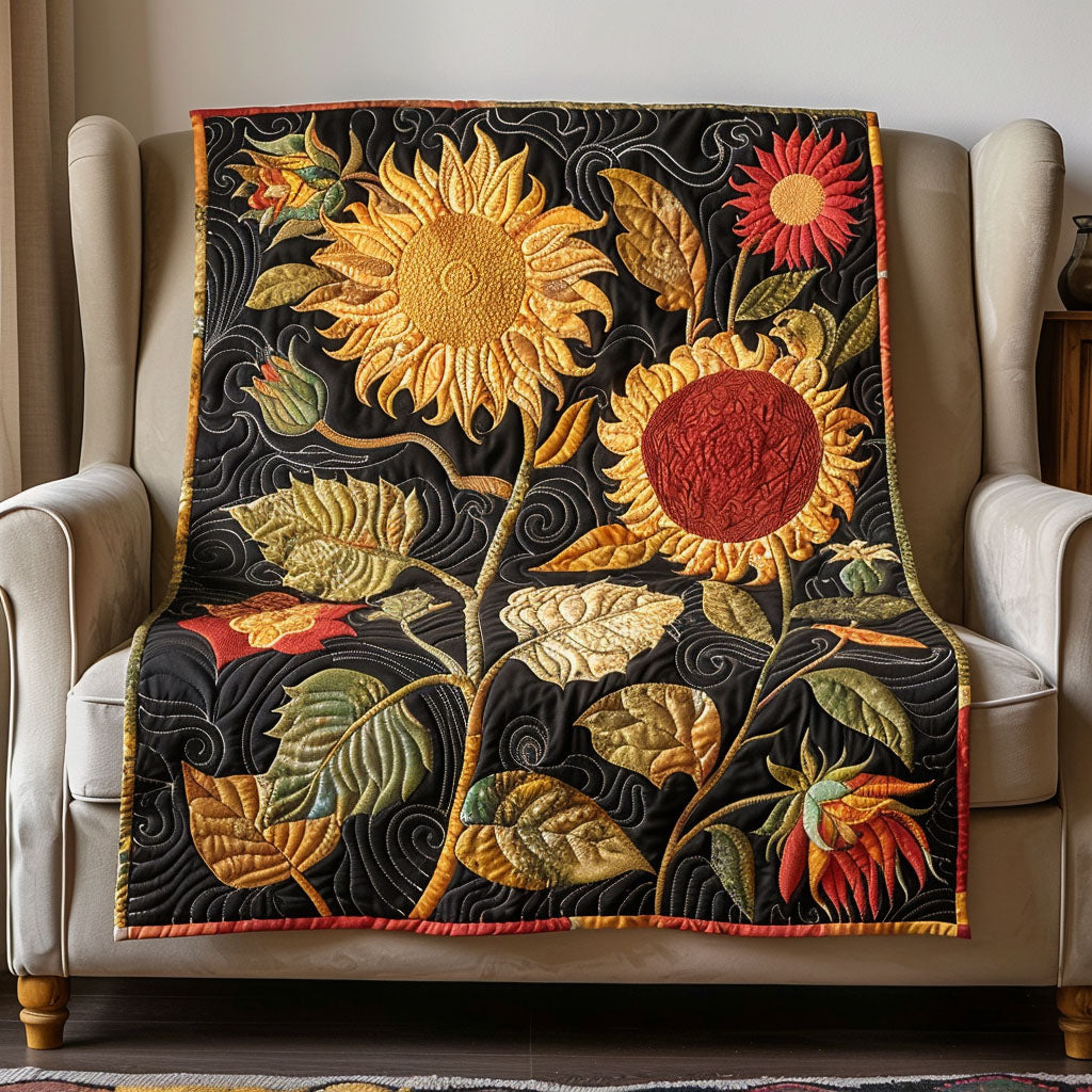 Luminous Sunflower Quilted Blanket NCU0TL456