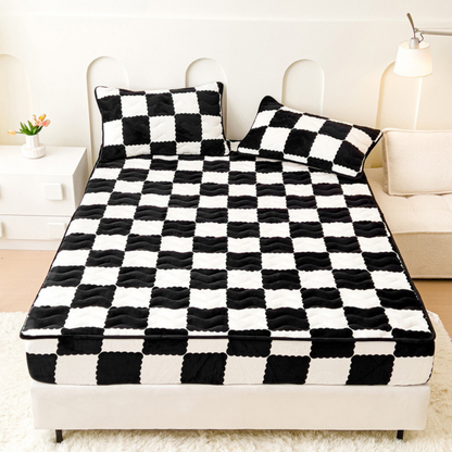 Velvet Checkered Bedsheet