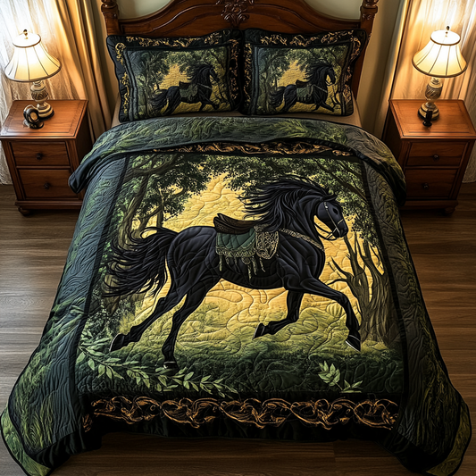 Majestic Black Horse TAI311024089 Quilt Bedding Set