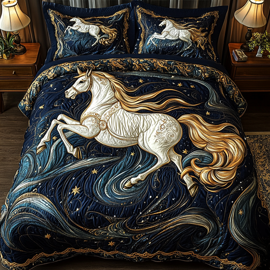 Majestic White Horse TAI311024080 Quilt Bedding Set