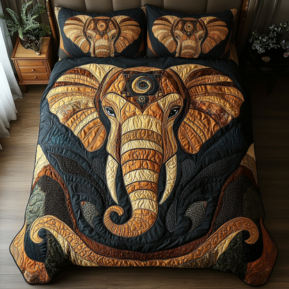 Majestic Elephant 3-Piece Quilted Bedding Set NCU0DK2529