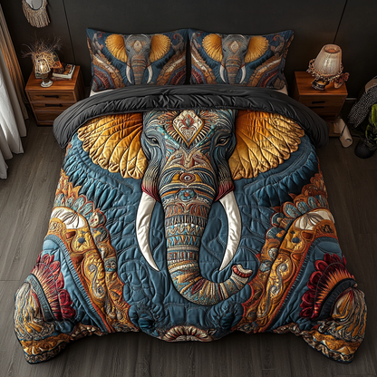 Majestic Mammoth 3-Piece Quilted Bedding Set NCU0DK3375