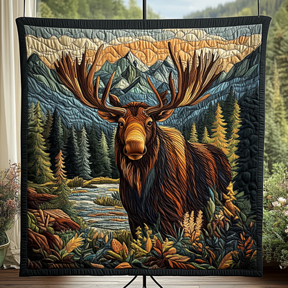 Majestic Moose Prints Quilted Blanket NCU0DK3387