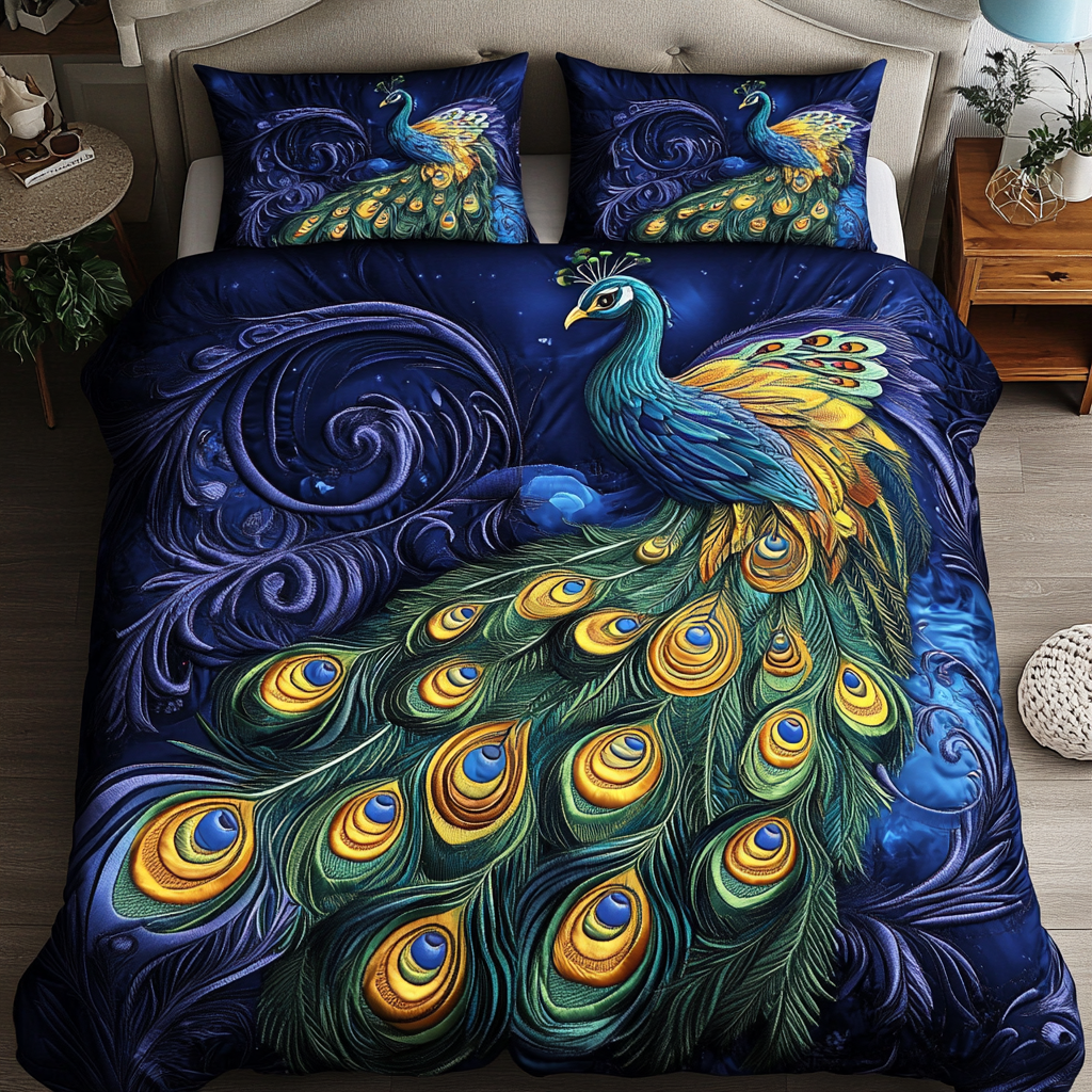 Majestic Plumage 3-Piece Quilted Bedding Set NCU0DK2616