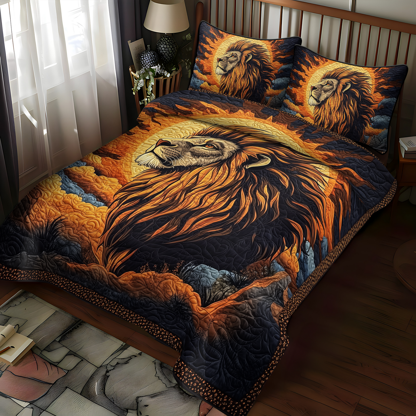 Majestic Roar 3-Piece Quilted Bedding Set NCU0DK1694