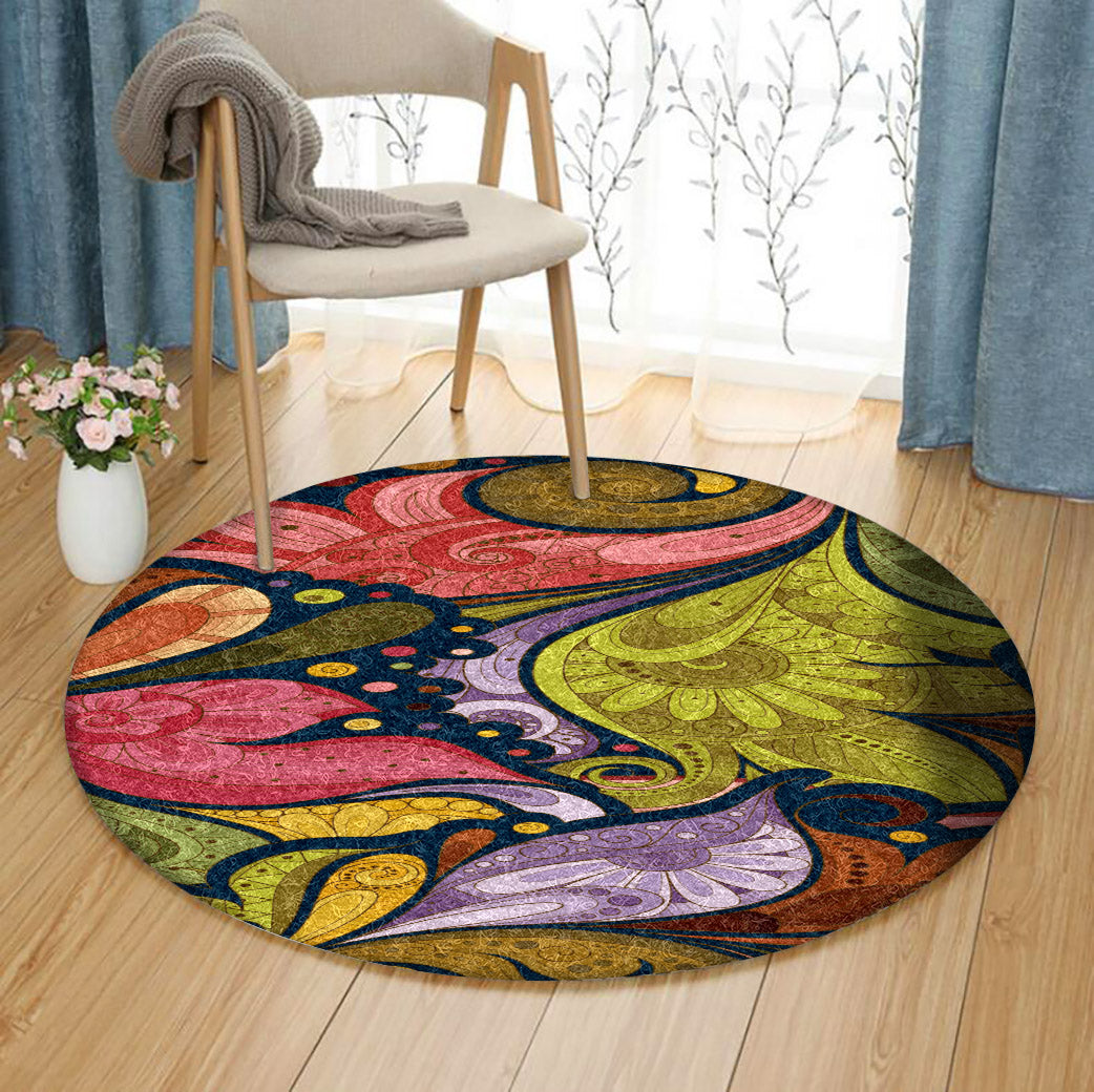 Mandala Flower DV2210090RR Round Area Rug