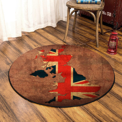 Map United Kingdom TT050923TM Round Area Rug