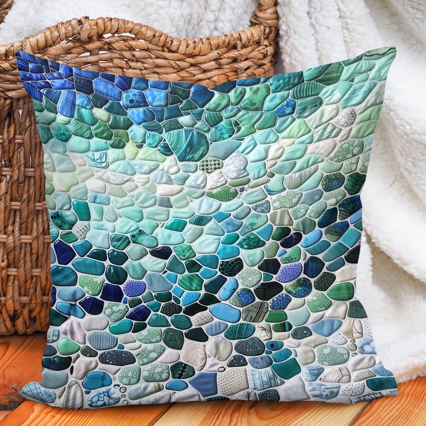 Marine Mosaic Quilted Pillow Case NCU0PT313