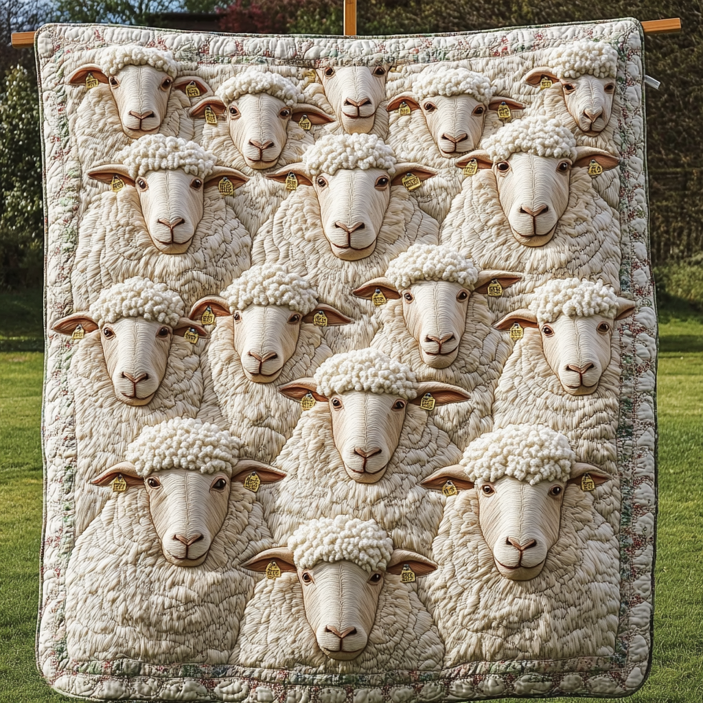 Meadow Lambs Quilted Blanket NCU0VH1781