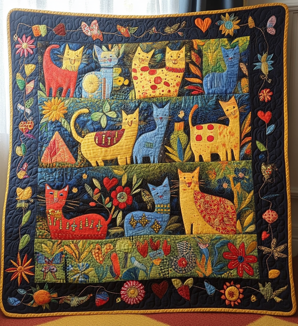 Meow Magic Quilted Blanket NCU0DV662