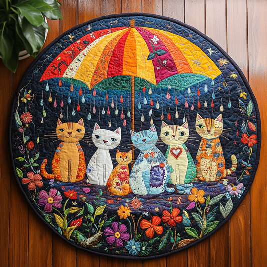 Meow Magic Quilted Round Mat NCU0PD907