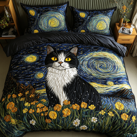 Meow Moments 3-Piece Quilted Bedding Set NCU0DK3086