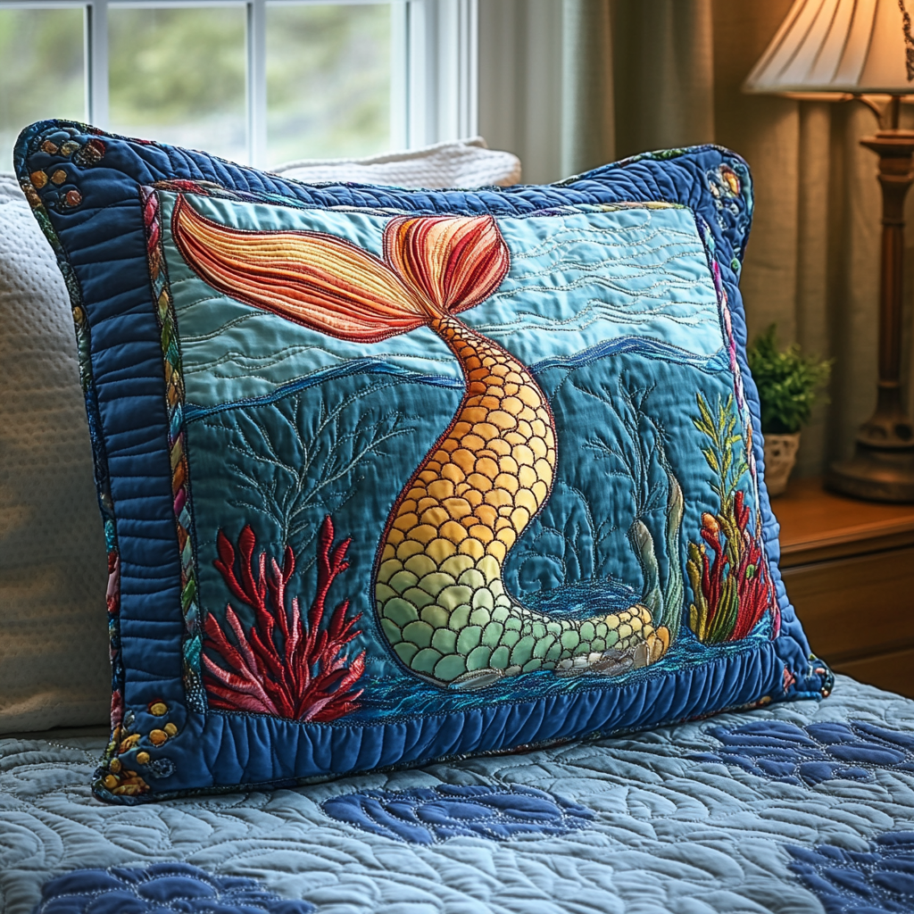 Mermaid Hideaway Quilted Bedding Pillow Case NCU0DV2153