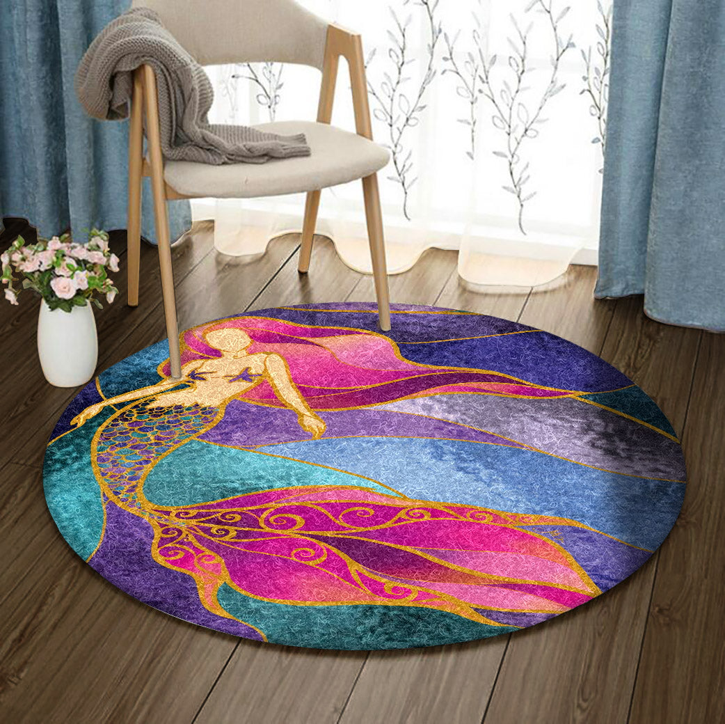 Mermaid BT2809071RR Round Area Rug