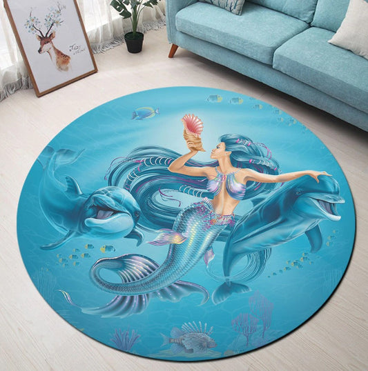 Mermaid CL03100064MDC Round Area Rug