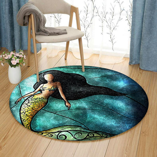 Mermaid HN0509063RR Round Area Rug