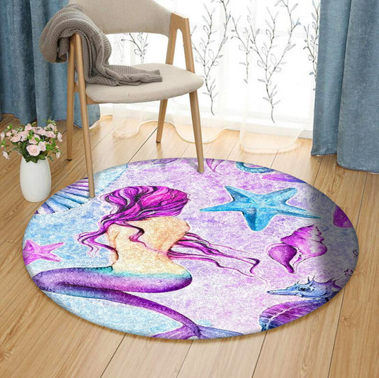 Mermaid HN070957RR Round Area Rug