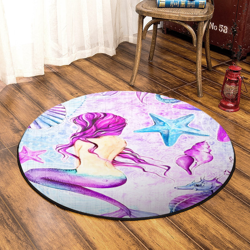 Mermaid HN070957RR Round Area Rug